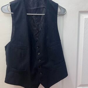 Men's Navy Pinstripe Vest